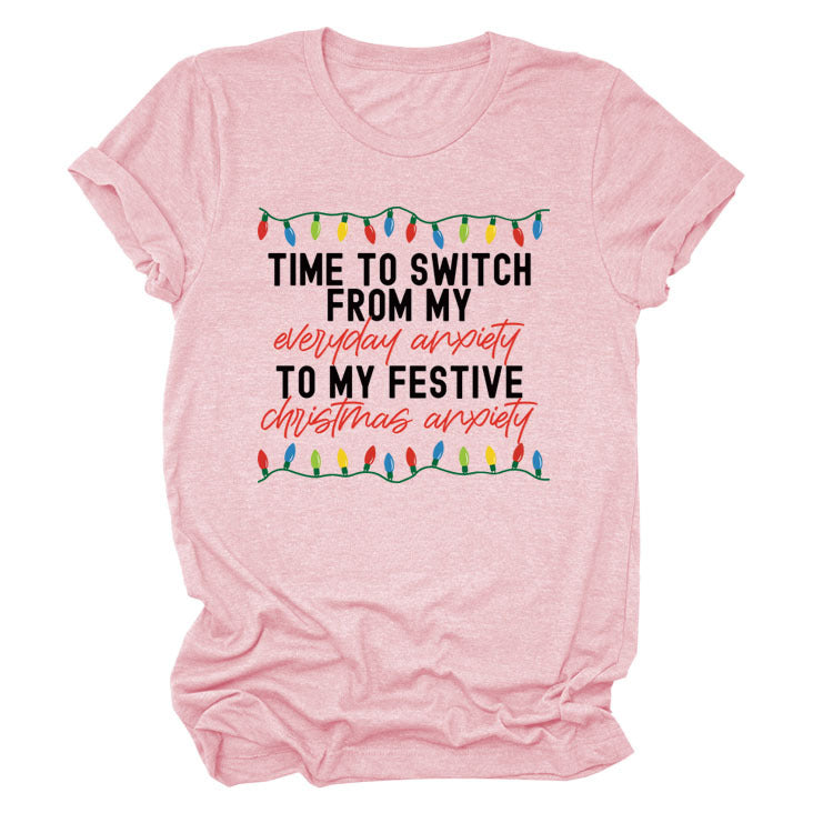 Pattern Printing Casual Short-sleeved T-shirt Women's Tops