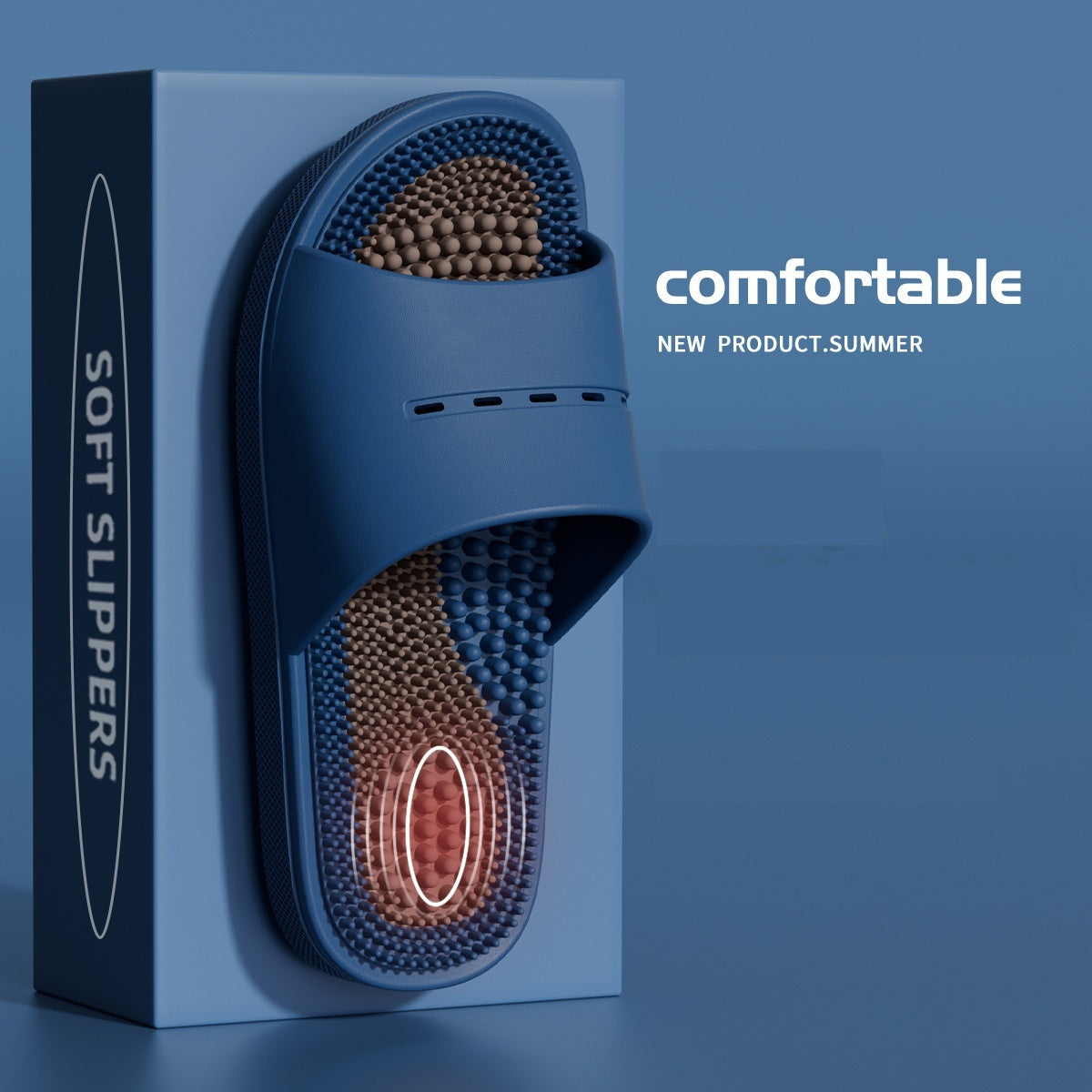 Massage Slippers For Men Summer Indoor Home And Bathroom Use Foot Acupressure Slippers With Non-slip Soles For Men