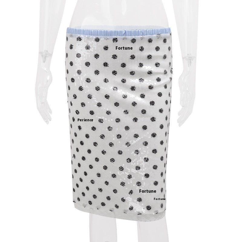 Women's Fashion Retro Dots Printed Low Waist Slim Slimming All-match Tutu