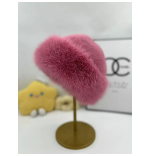 Plush Cold-proof Mink Fur Bucket Hat Warm