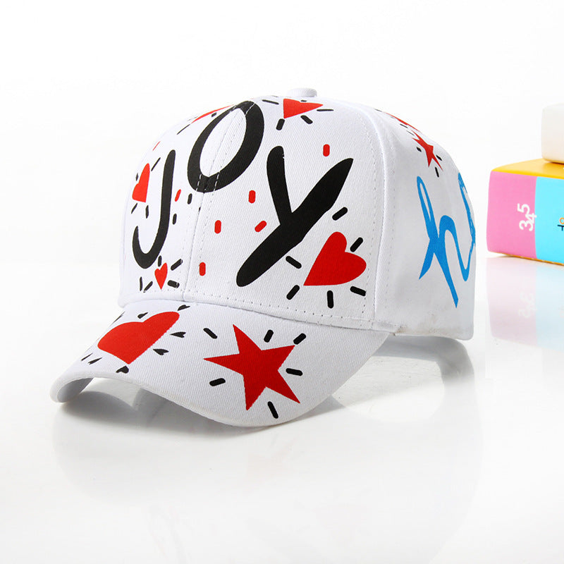 Parent-child Boys And Girls Curved Brim Graffiti Baseball