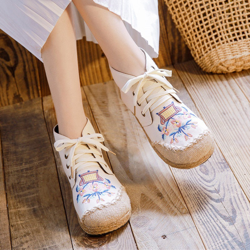 Women's Ethnic Style Embroidered Shoes Non-slip Flat Shoes