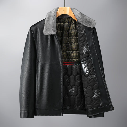 Men's Casual Windproof Hooded Fleece-lined Jacket