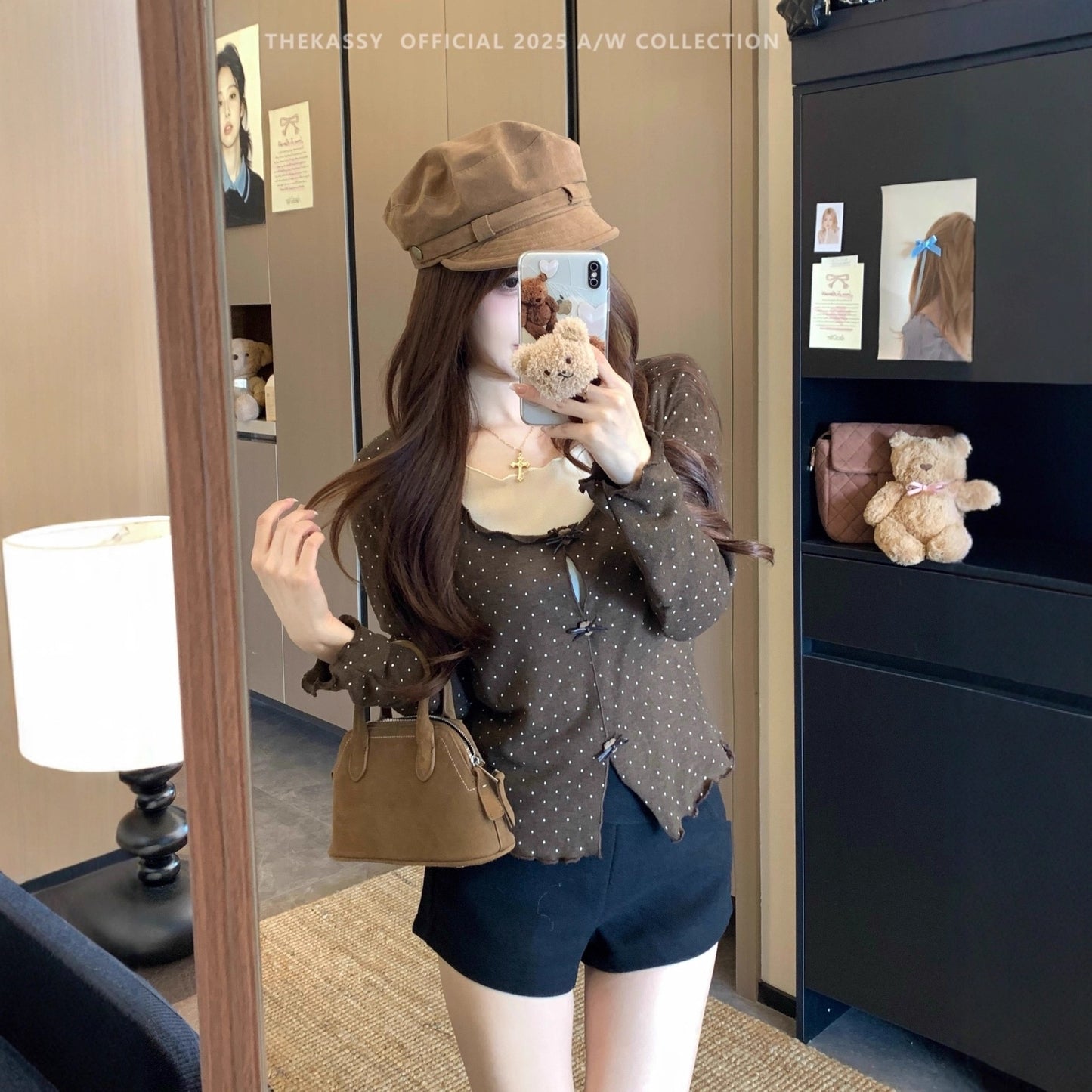 Autumn New Women's Fashion Design Slim-fit Short Top