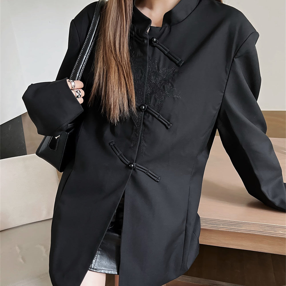 Chinese Style Stand Collar Loose Suit Jacket