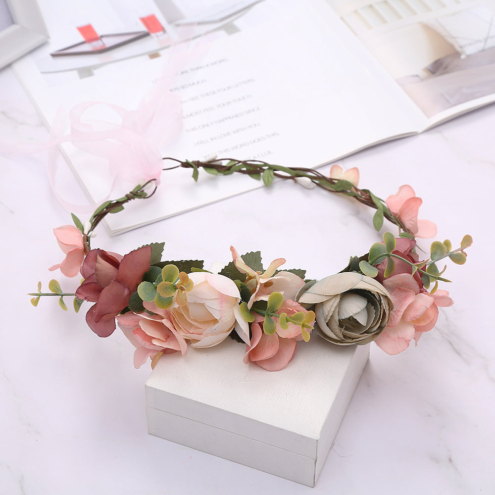 Bride's Headdress Wreath Seaside Style Fake Headdress And Forest Style