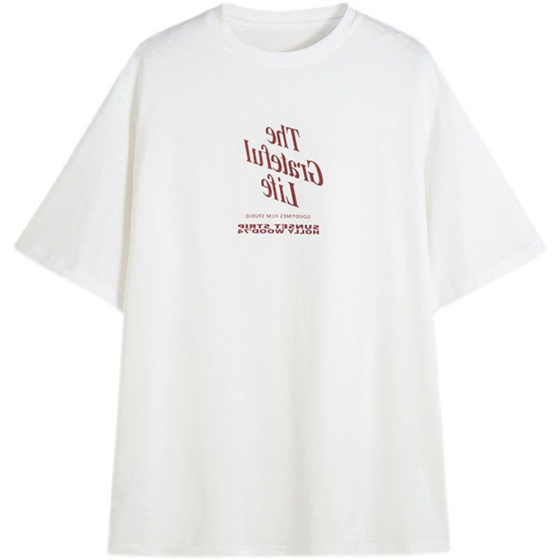 Afslappet Alsidig Retro Kortærmet T-shirt