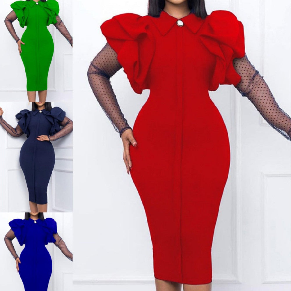 New Womens Mesh Patchwork Dress