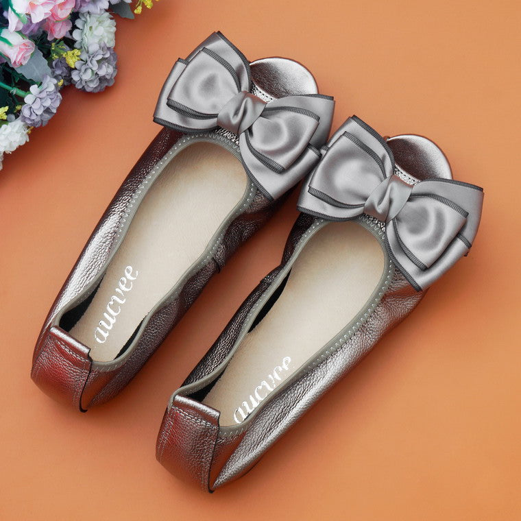 Flat Shoes Fish Mouth Sandal Egg Roll Women's Large Size Leather Soft Sole