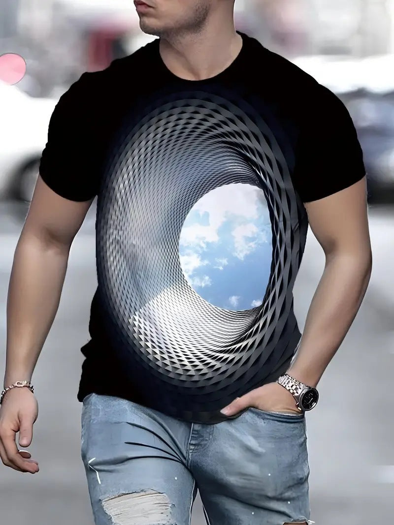 Kortærmet T-shirt til mænd i afslappet high-end stil