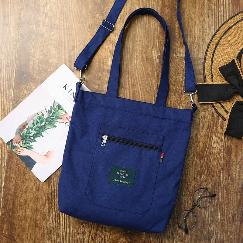 Detachable Strap Literary All Match Canvas Shoulder Bag