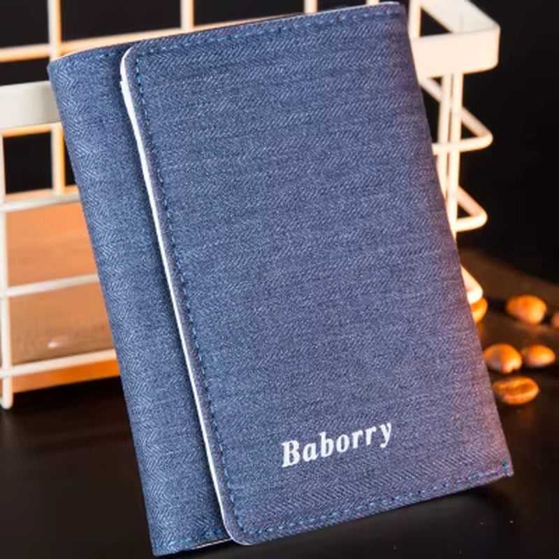 RFID Theft Protection Wallet Men'S Canvas Wallet Coin Purse Triple Folding Short Wallet Father’S Day Gift-123-10Sanze