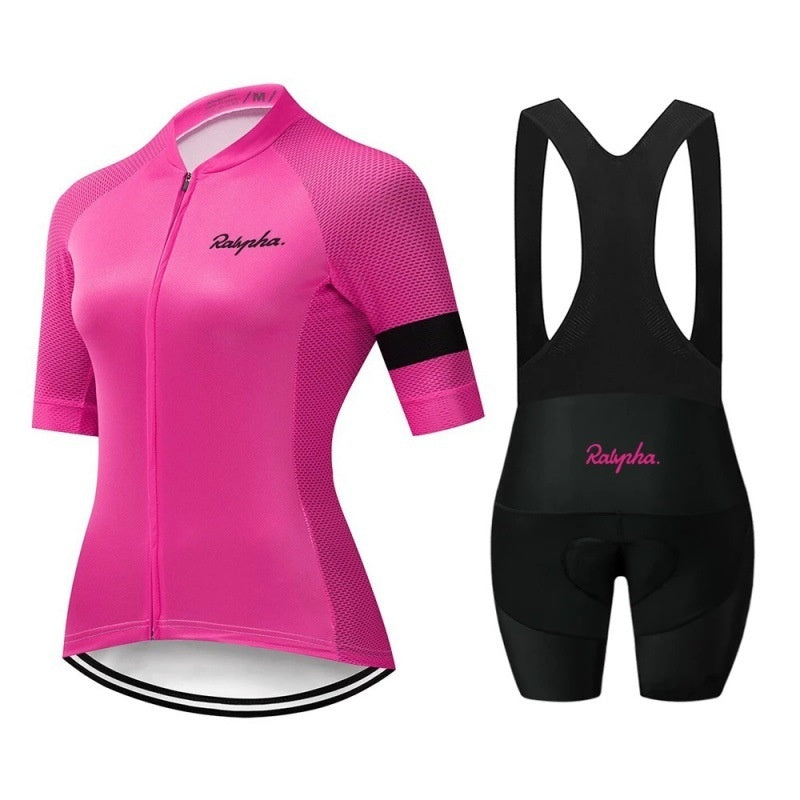 Womens Summer Short-Sleeve Cycling Jersey Set, Breathable
