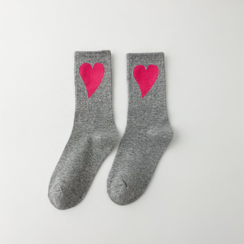 Socks Women's Big Love Medium Tube Macaron Color