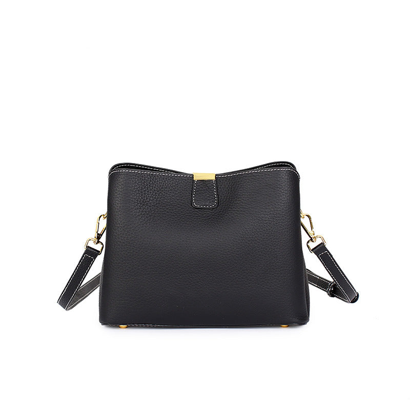 New Fashionable Crossbody Women's All-match High-grade Large Capacity Leather Handbag