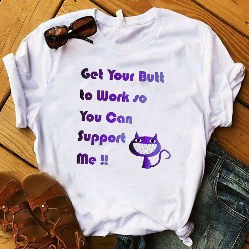 New Women's Printed Letters Fashion Casual T-Shirt