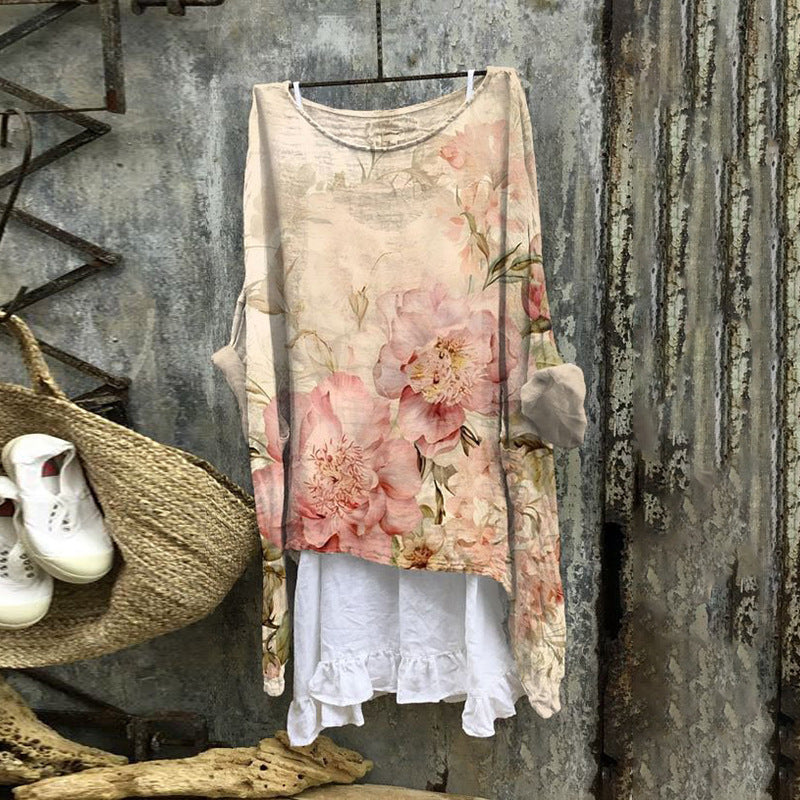 Summer Monsoon Long Sleeve Printed Urban Leisure Pullover Single Top