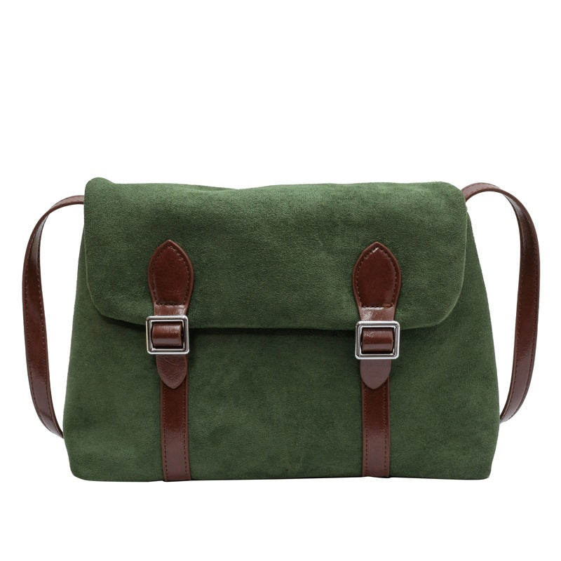 Women's Versatile Vintage Suede Patchwork Shoulder Armpit Bag