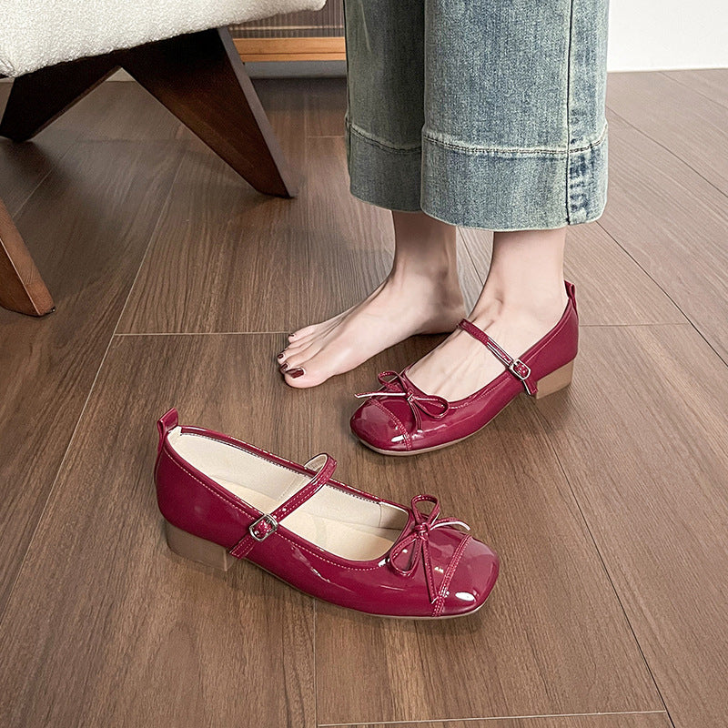 Multicolor Comfortable Low Heel Retro Easy Matching Soft Bottom Flats