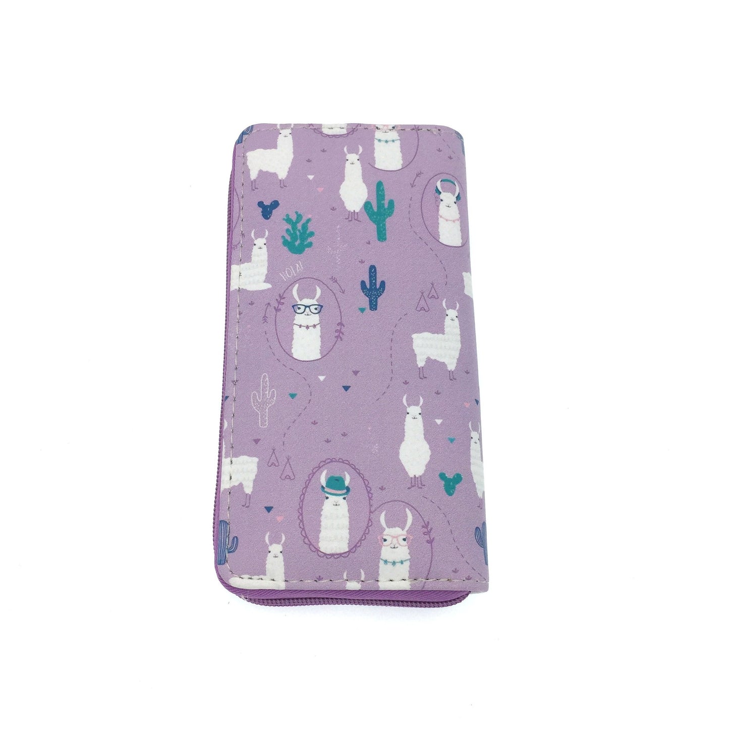 European And American Style Cactus Alpaca PU Wallet Women Student Long Zipper Bag