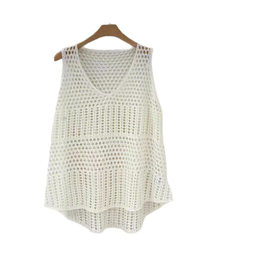 Korean Style Sense Of Design Hollow Loose Pure Desire Style Slimming Knitted Vest