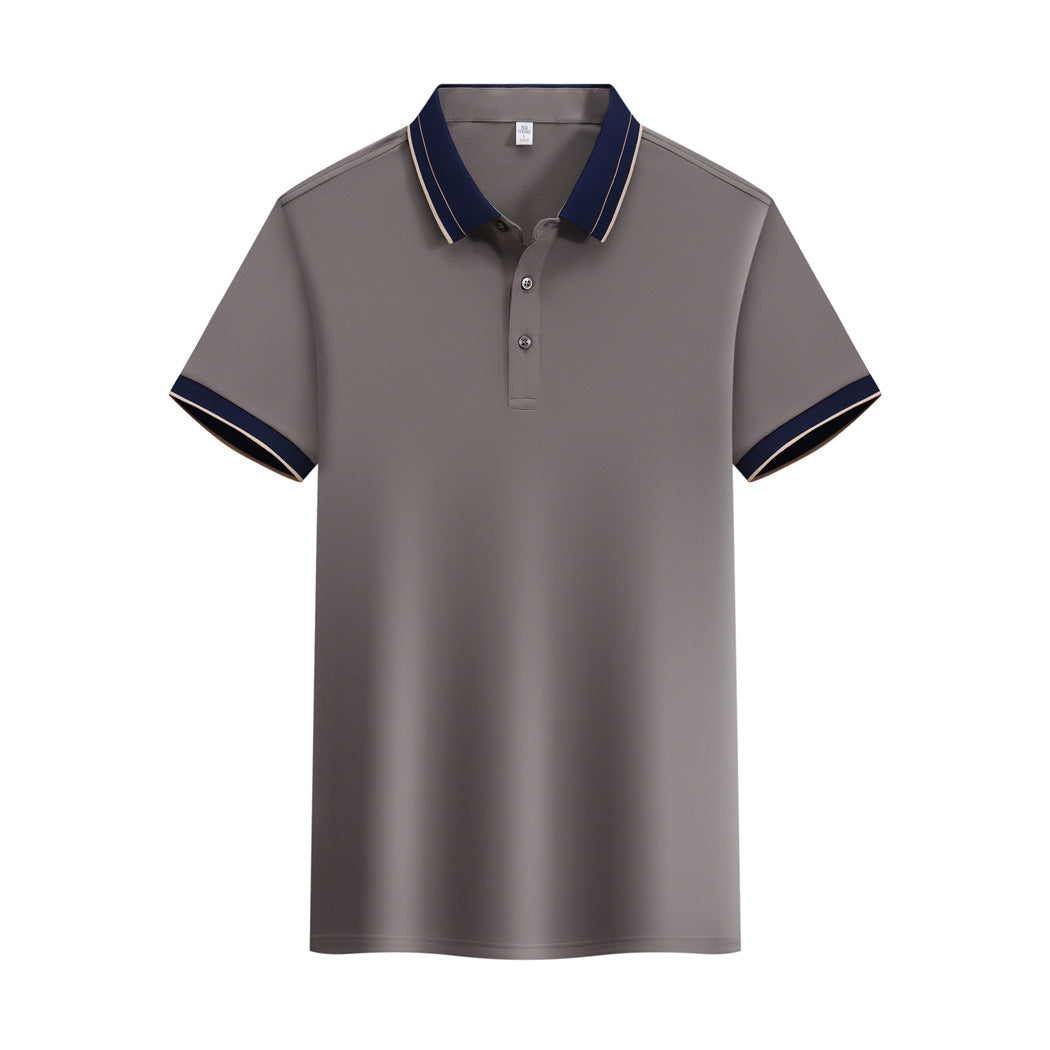 Ice Ion Mercerized Pearl Cotton Color Matching Collar Polo Shirt For Men And Women