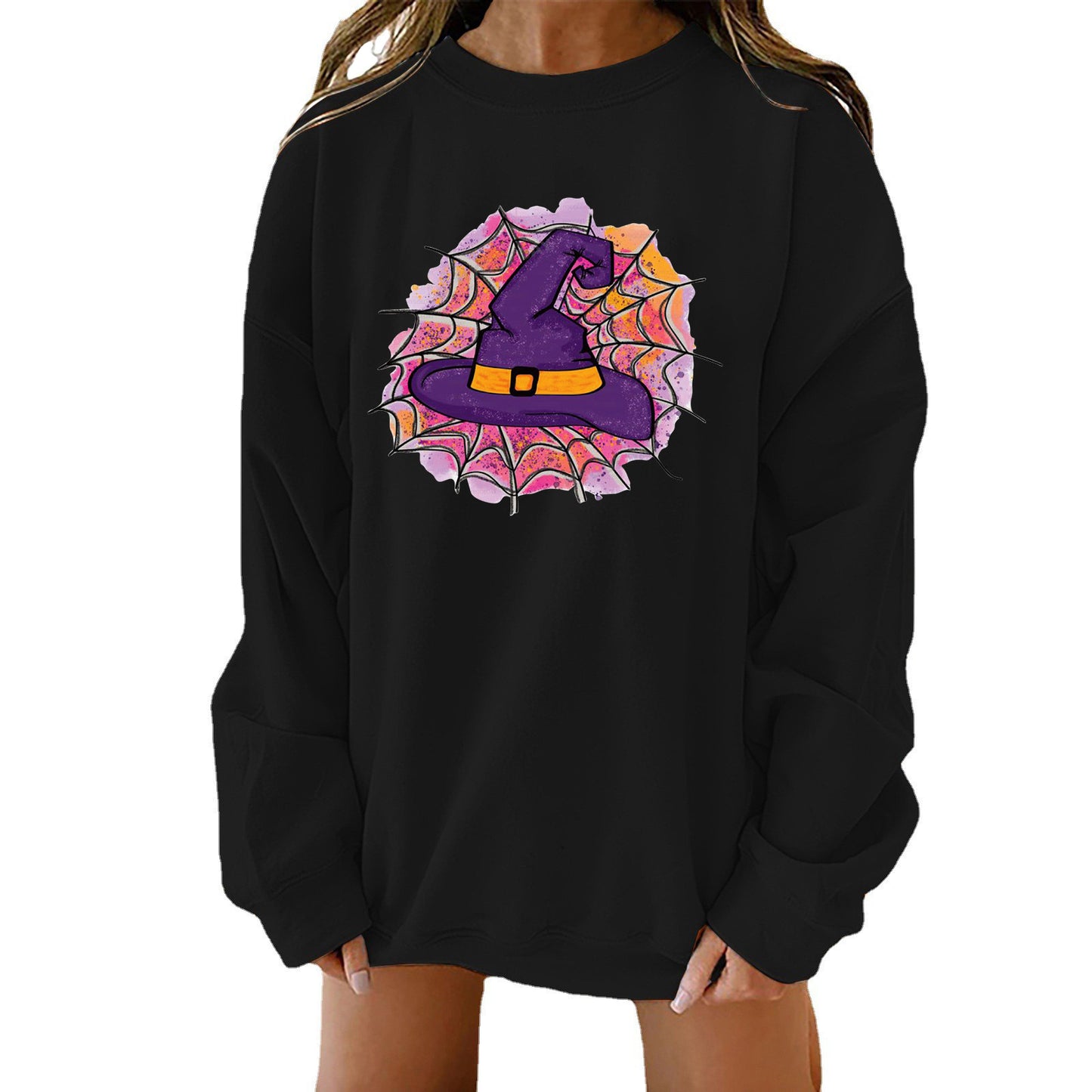 Halloween Kreativt Tema Tryk Løs Sweater