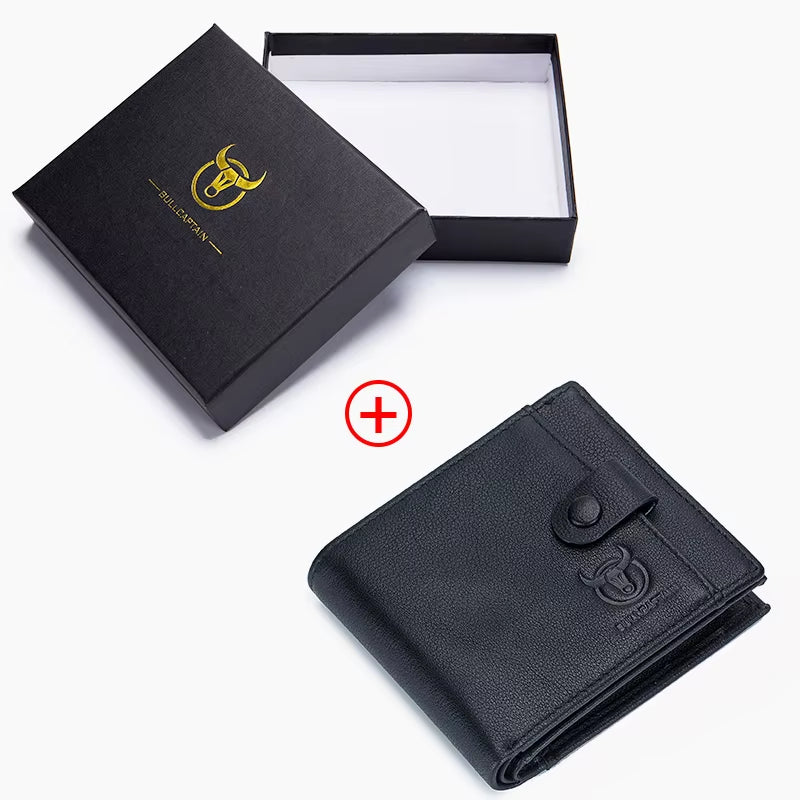 Genuine Leather Men'S Wallet Coin Purse Small Wallet Retro Short Wallet British Casual Multifunction Wallet