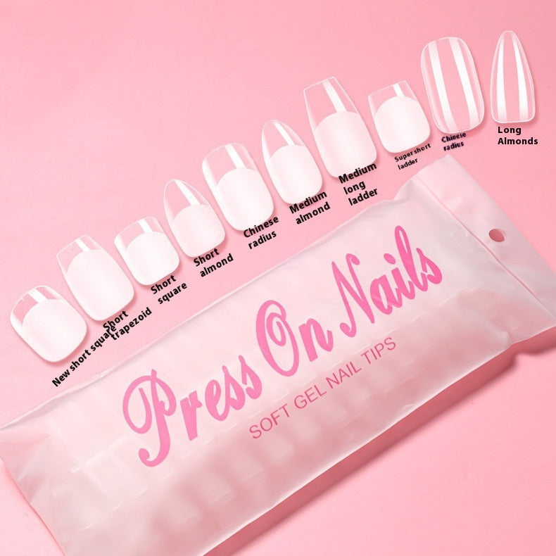 Transparent Semi-frosted Nail Tip Full Stickers Light Folding