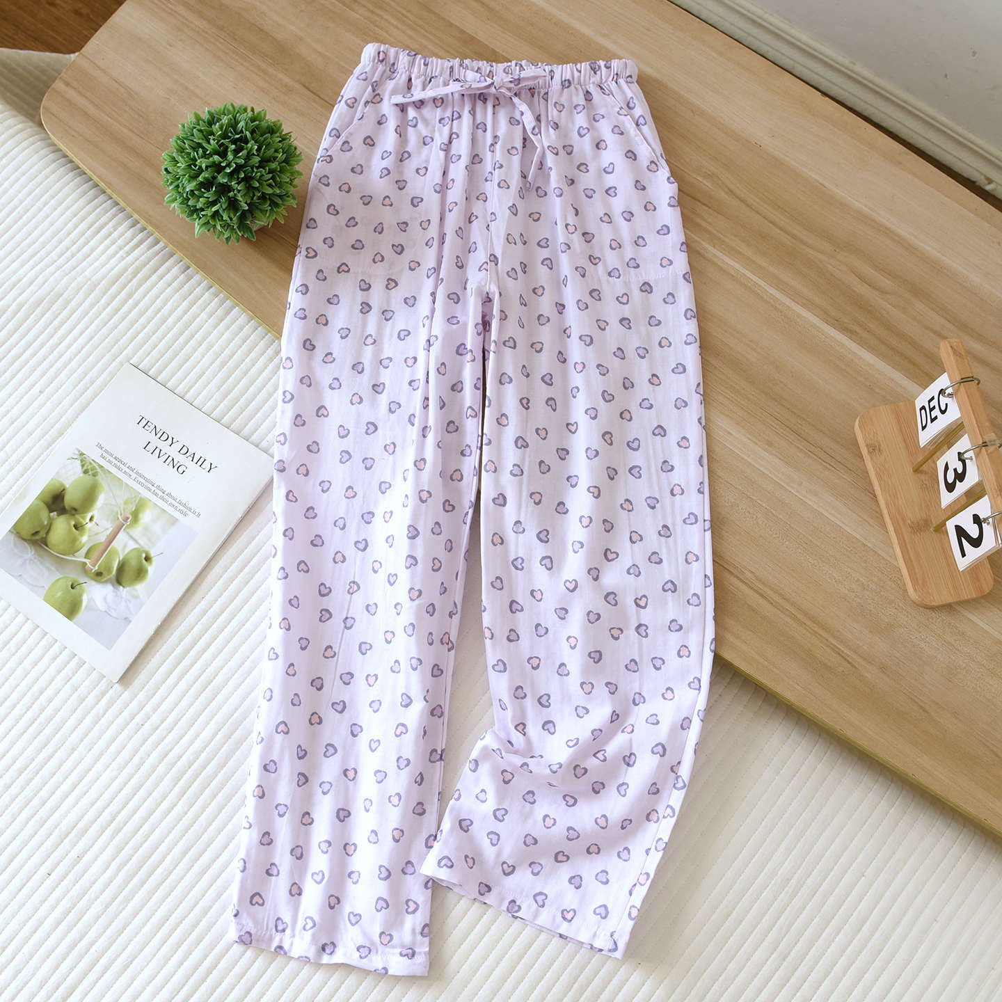 Simple Sweet And Relaxed-fit All-cotton Lounge Pants