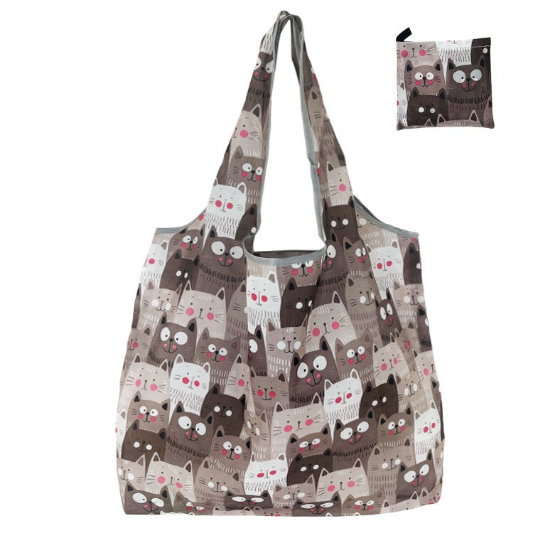 Floral Cloth Portable Shopping Bag Polyester Folding 190T