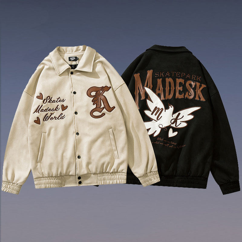 American Retro Letter Embroidered High Street Vibe Jacket