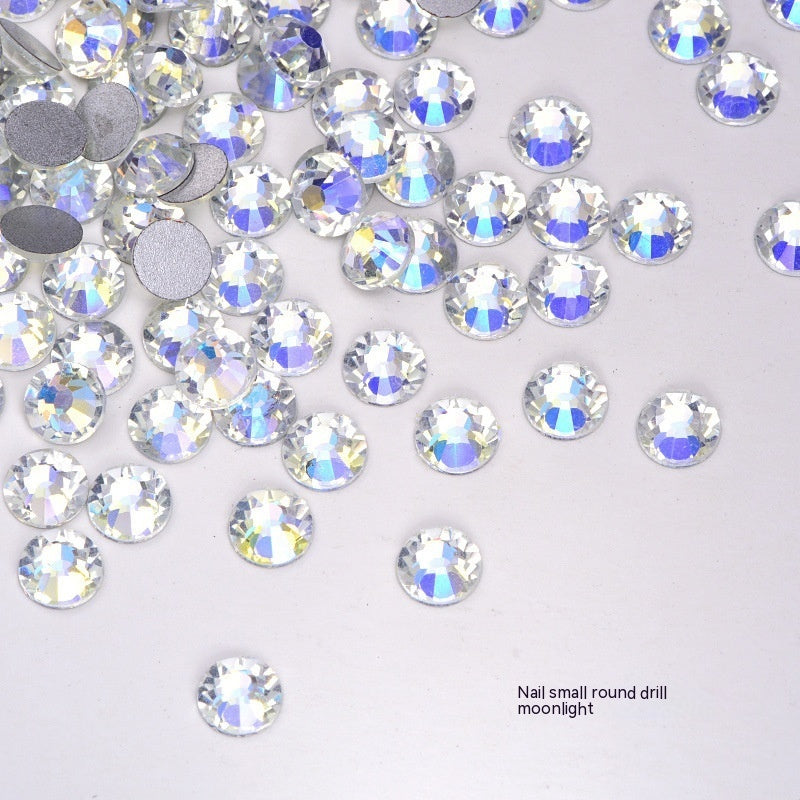 New Nail Ornament Nail Small Round Diamond Super Net Red Simple White Rhinestone Whole Bag