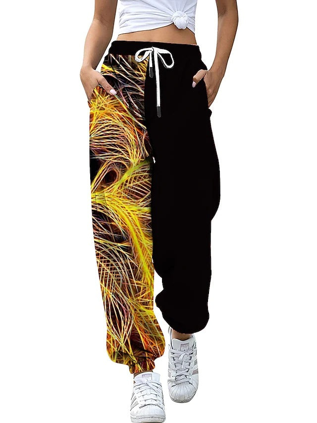 3D Printing Three-dimensional Multicolor Hip Hop Rock Trendy Women's Elastic Pants