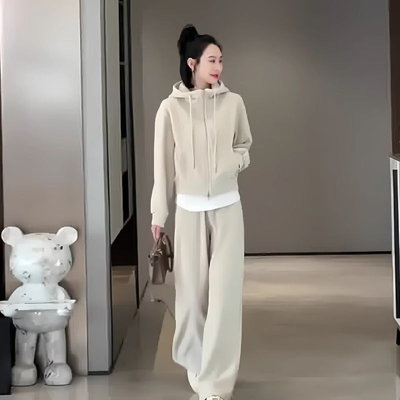 Fashion Casual Exercise Suit Women's Thickened Sweater Two-piece Set