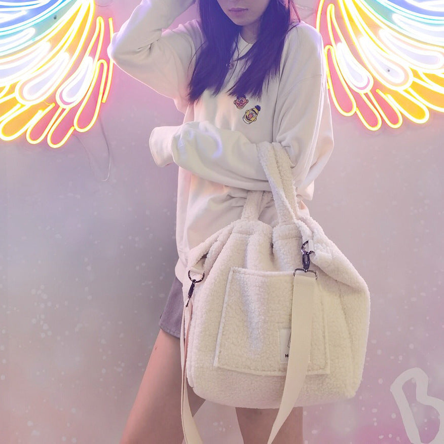 Lamb Hair Casual Messenger Bag Portable