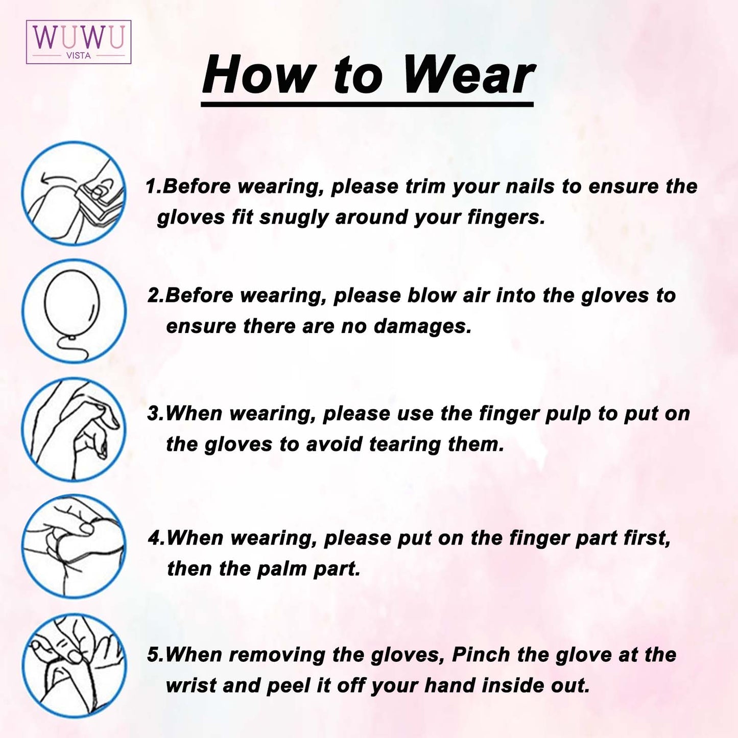 WUWUVISTA 30 Pairs Individually Packaged Disposable Nitrile Gloves New Food Grade TPE Latex Gloves Non-Slip Gloves Wax Accessories