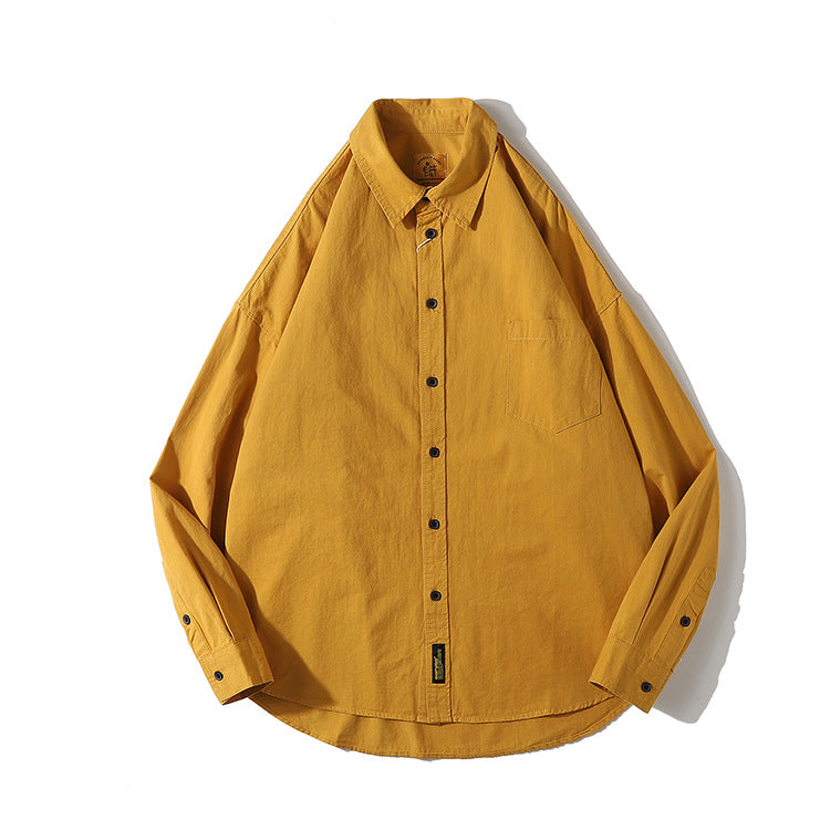 Summer Pure Color Japanese Shirt For Men