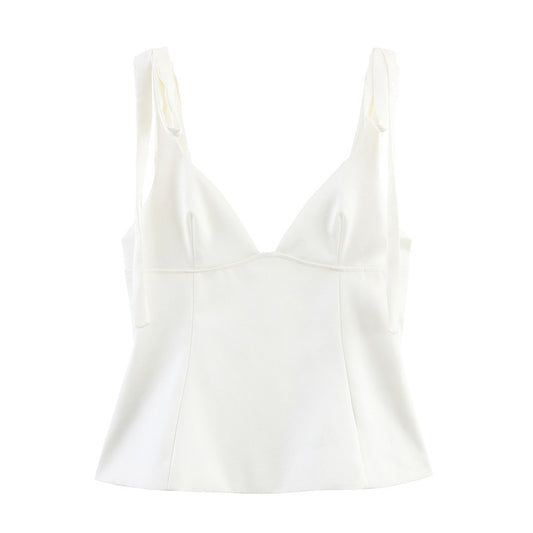Bowknot Decoration Silk Satin Camisole Top