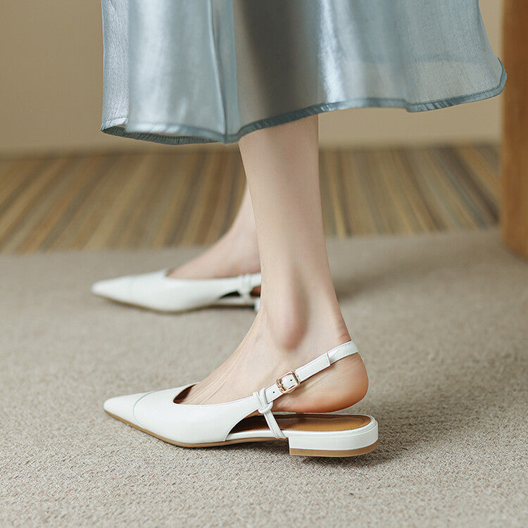 Summer New Pointed Toe Shallow Sandals Women's Baotou Back Strap