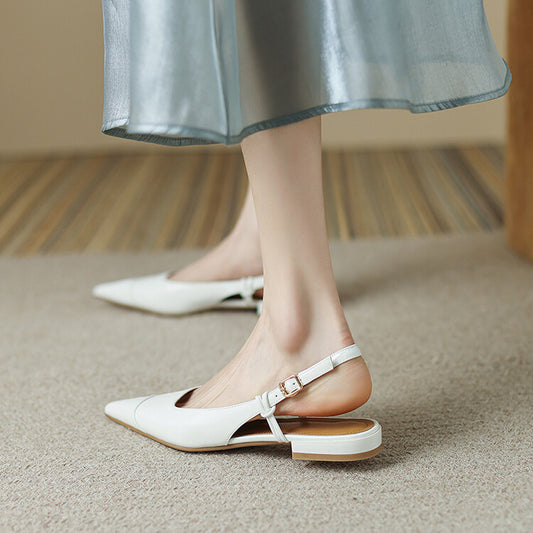 Summer New Pointed Toe Shallow Sandals Women's Baotou Back Strap