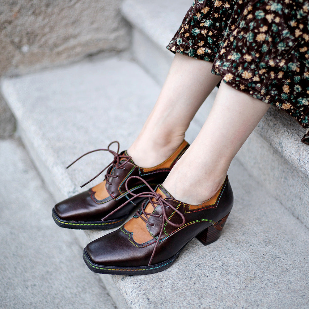 Retro Spring And Summer Ethnic Style High Heels Women's Shoes