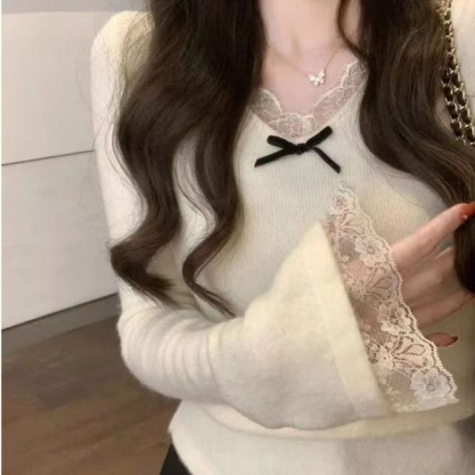 Dame Blonde Langærmet Slim Fit