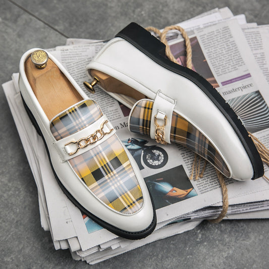 Men's Pointed Toe Leather Business Shallow Mouth Casual Shoes