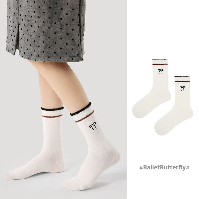 Niche Vintage Court Style Thin Middle-long Stockings