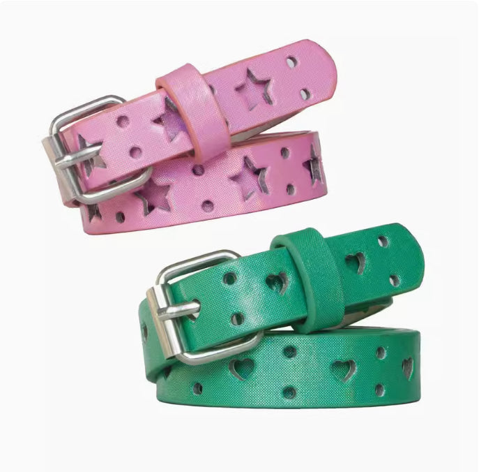 Candy-colored Five-pointed Star Hollowed Heart Shape Belt