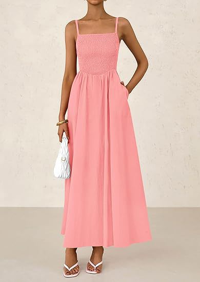 Ruched Tank Top With Thin Straps And A Pocketed Dress