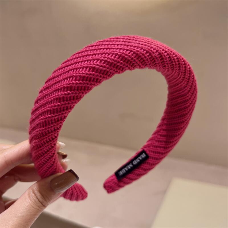 Classic Style Rose Red Sponge High Skull Top Headband