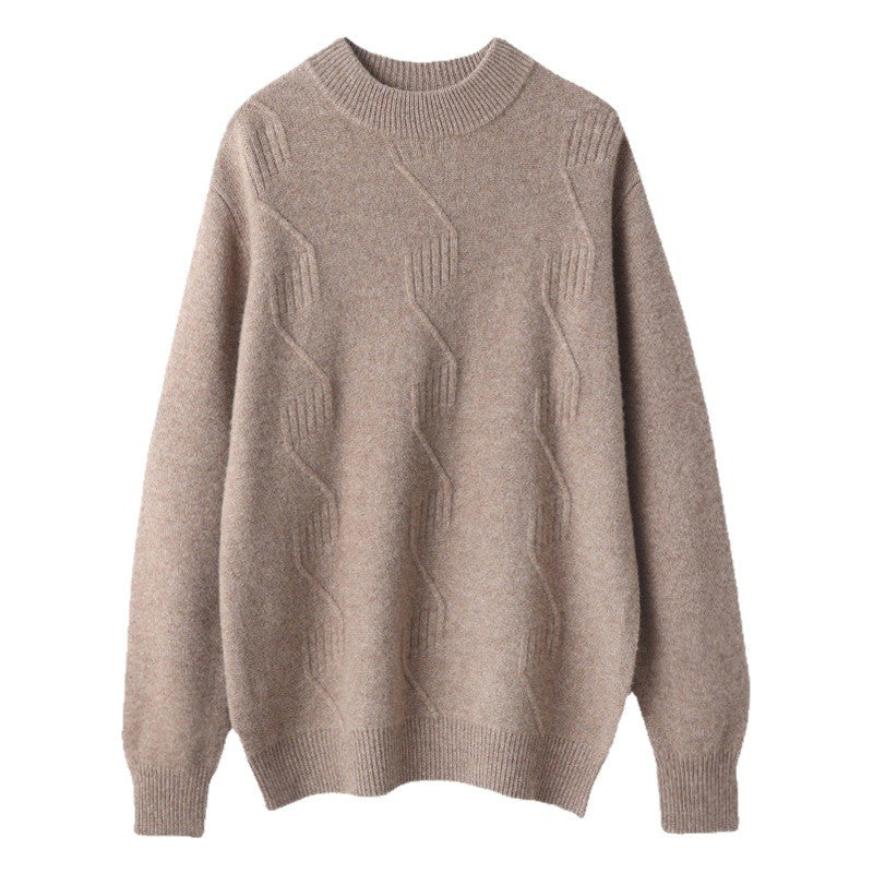 Efterår Og Vinter Mænds Halv-Rullekrave Tyk Sweater Løs Langærmet Varm
