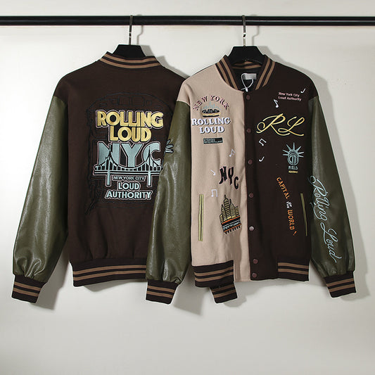 Embroidery Color Patchwork Baseball Suit Men's And Women's Models